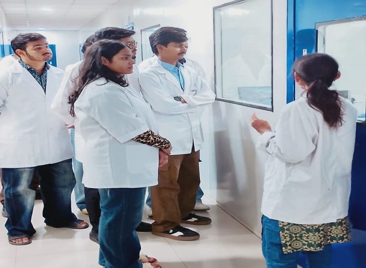 Students in the food testing section at Pious Laboratories